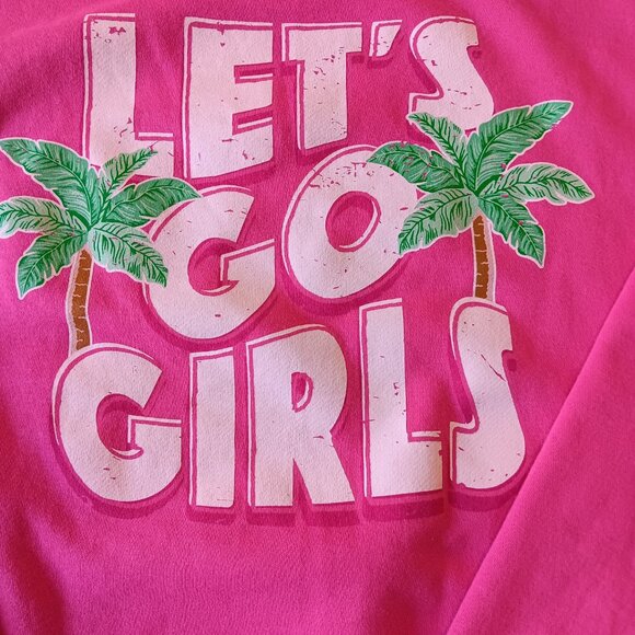 Living Fully Mallory Ervin Let’s Go Girls Pink Sweatshirt Sz Large - Picture 2 of 5